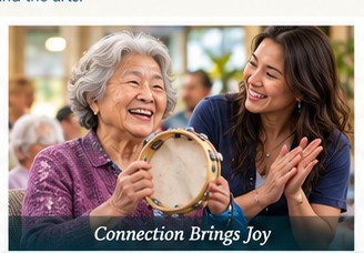 Senior enjoying music with a younger musician
